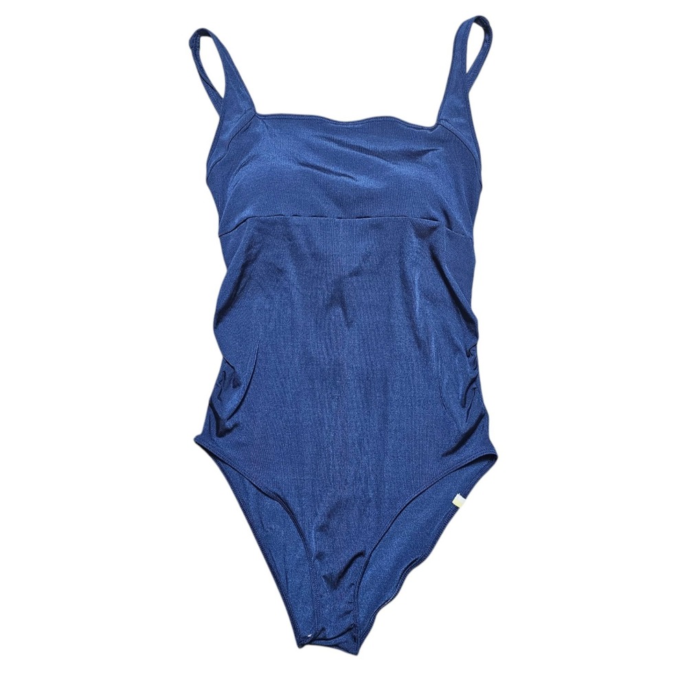Summersalt 14 Blue One Piece Swimsuit Deep Back Adjustable Beach Pool Vacation‎